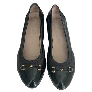 AGL Black Horse Bit Low Heel Pump Size 8 Black Leather Attilio Giusti Leombruni
